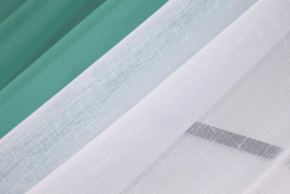 Комплект штор на кухню/балкон 270х170 см Бирюзовый/Белый (083к) - фото 4 Комплект штор на кухню/балкон 270х170 см Бирюзовый/Белый (083к) - фото 4