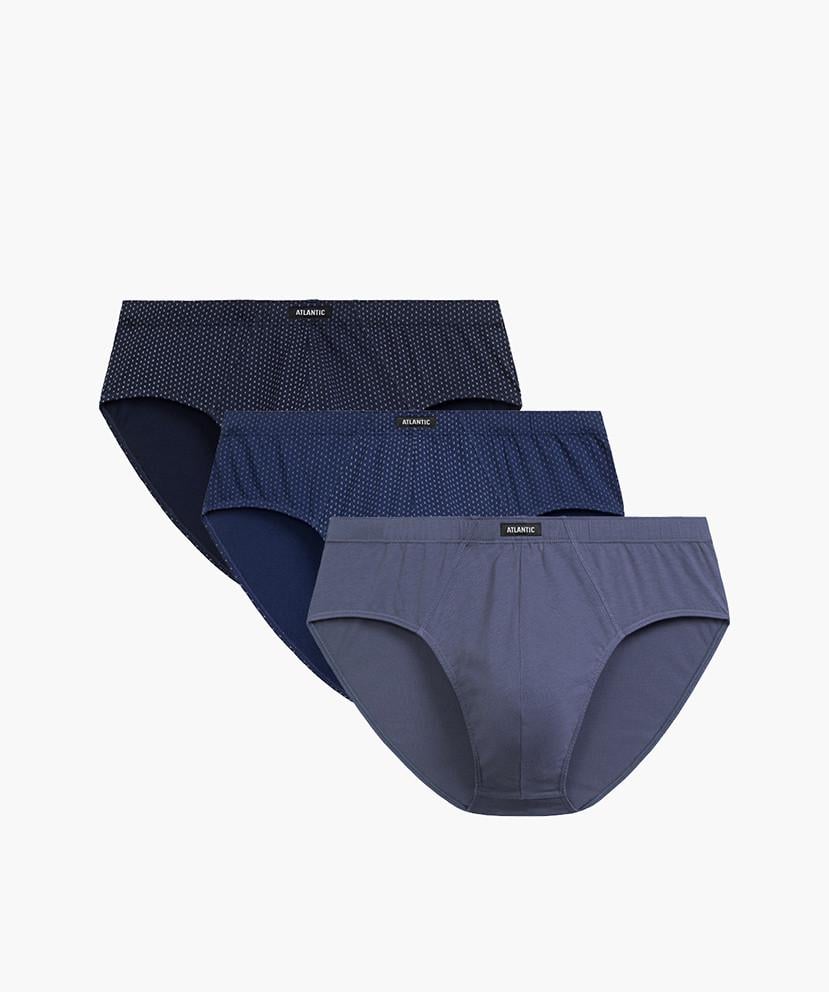 Набор трусов-брифов мужских Atlantic 3MP-202 хлопковых 3 шт. 4XL Синий/Голубой/Деним (2785676464)