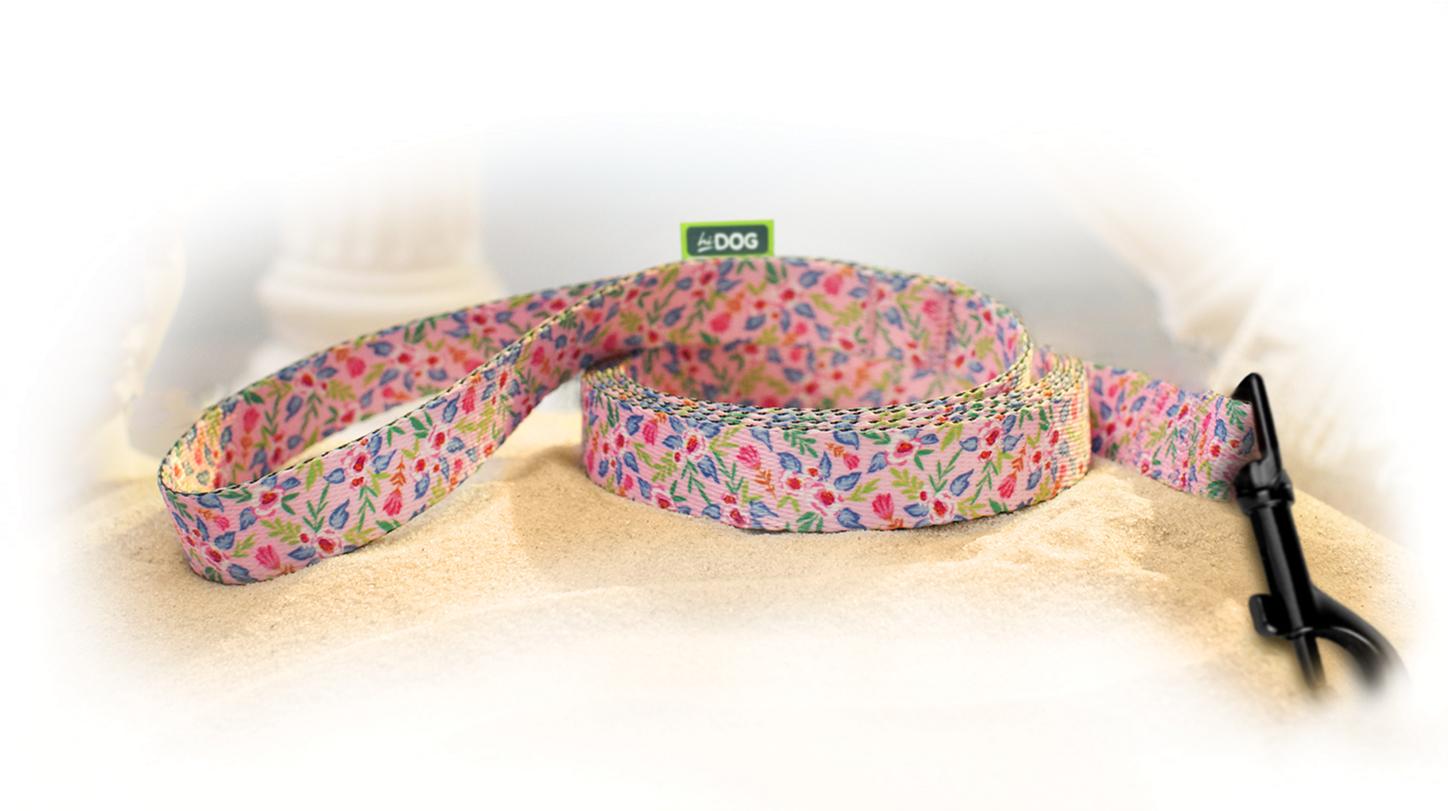 Поводок Hi Dog 16 мм x 152 см Flowers pink (2100102369017)