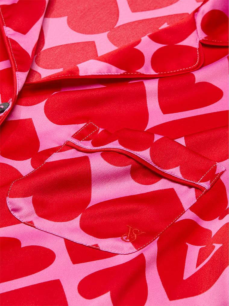 Піжама сатинова сорочка/штани Victoria's Secret Glazed Satin Long Pajama Set Regular XS Червоний (26989702) - фото 3 Піжама сатинова сорочка/штани Victoria's Secret Glazed Satin Long Pajama Set Regular XS Червоний (26989702) - фото 3