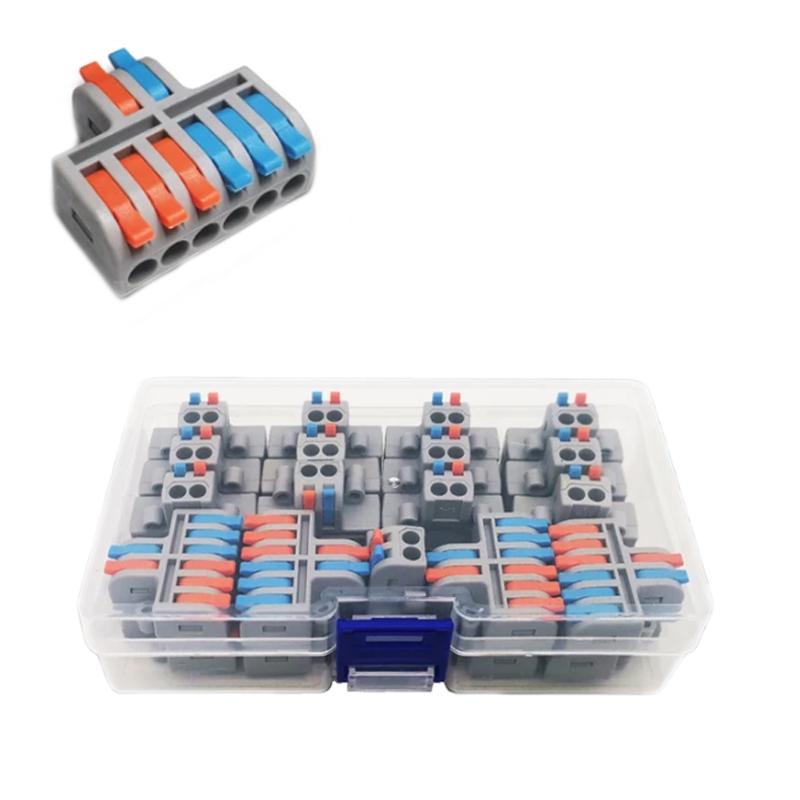 Набор клемм Tactix 0,08-4 мм2 32А 1-3+1-3 разветвитель одинарная 29,7х33,3х13 мм 21 шт. Разноцветный (DF-62-21box)