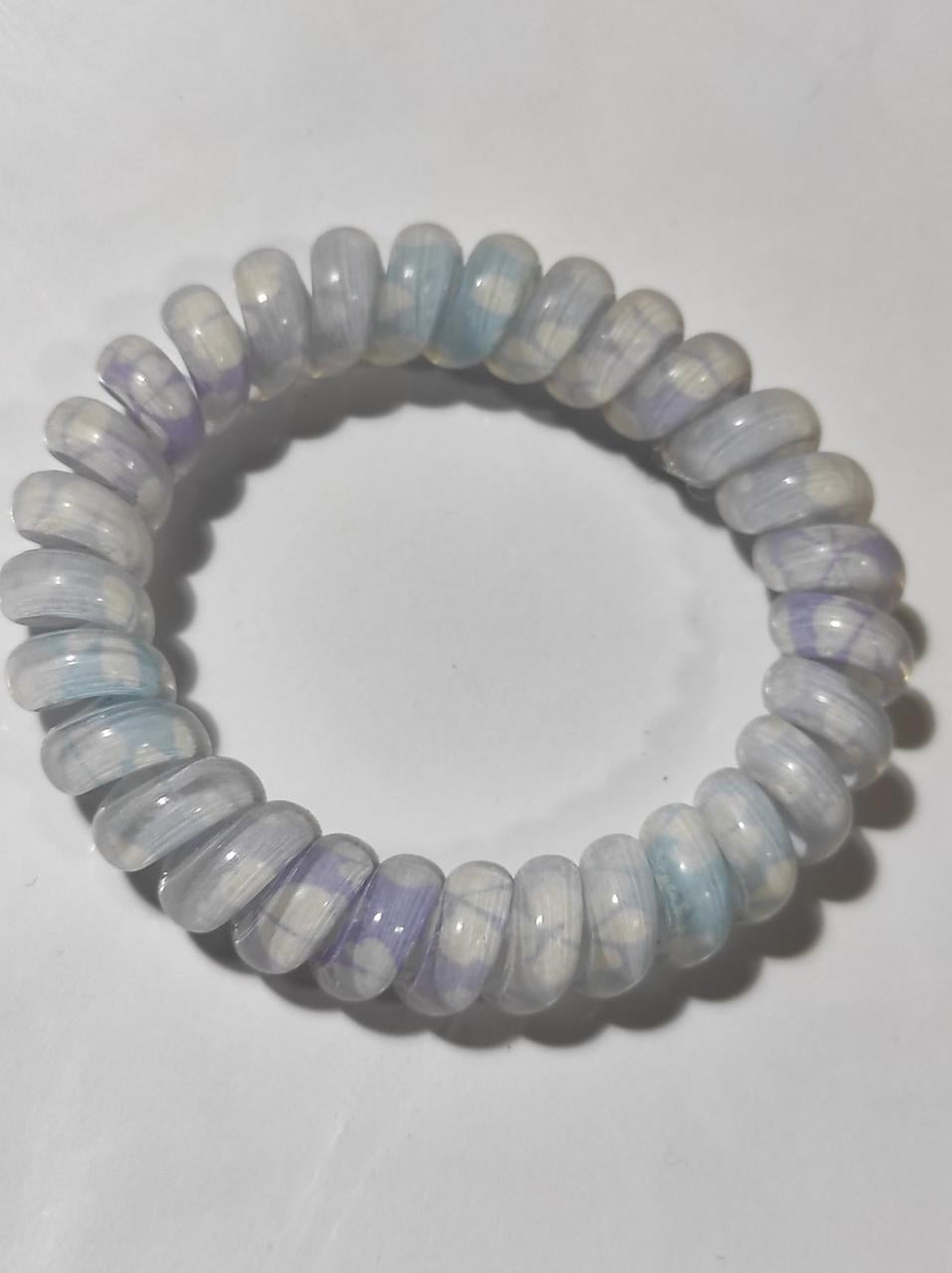 Резинка Спираль толстая с мраморным рисунком 5,5 см Голубой (52-4-1793-БЛ)