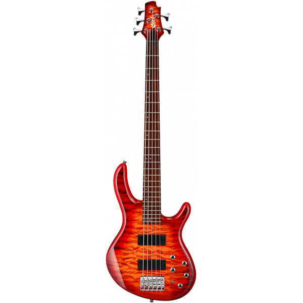 Бас-гитара Cort Action DLX V Plus Cherry Red Sunburst