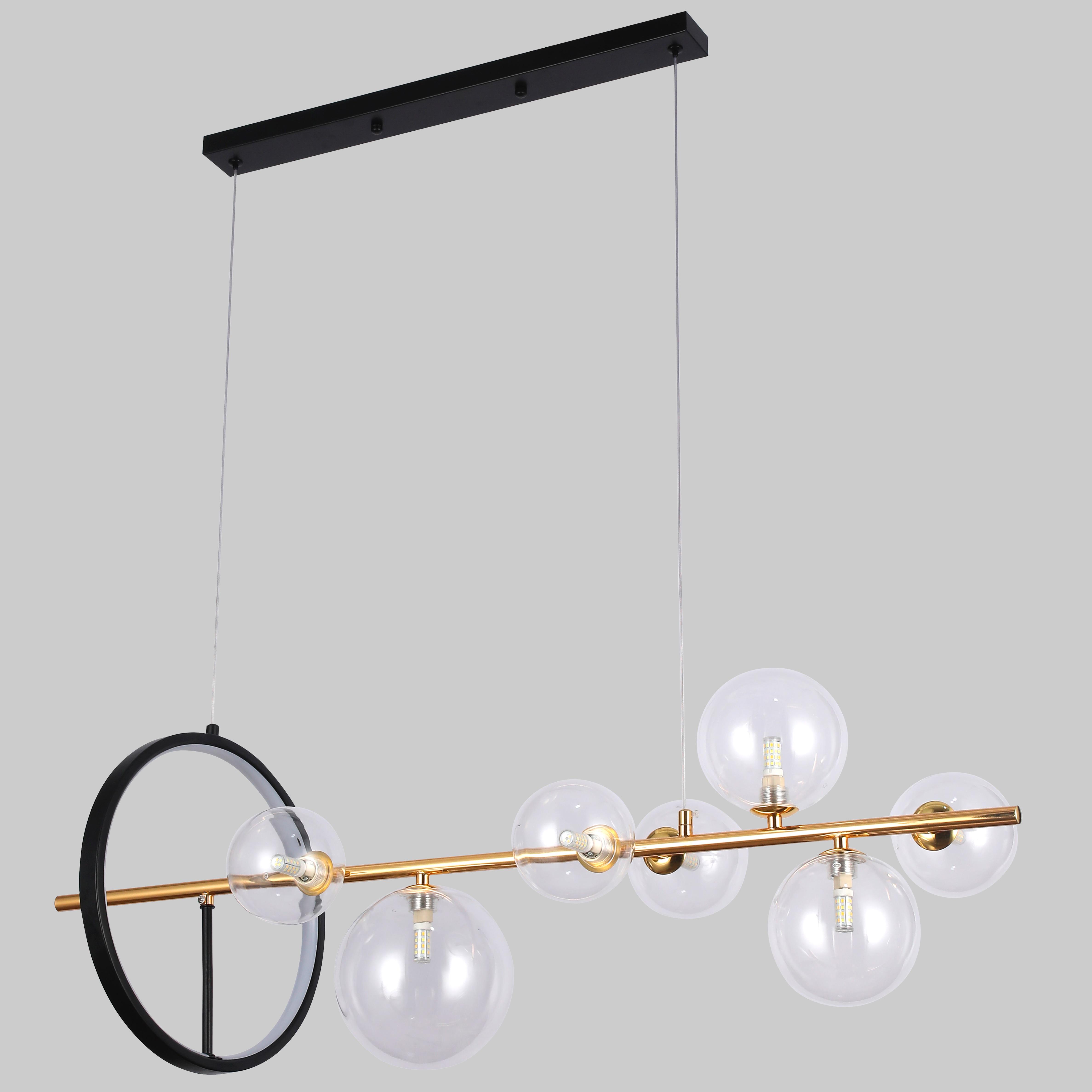 Люстра підвісна Bubbles на 7 ламп з прозорими плафонами (918-LP267-7 DDG+CL)