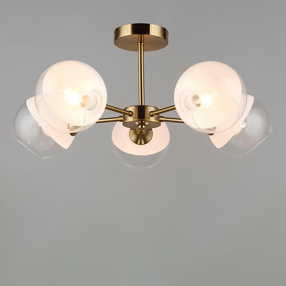 Люстра потолочная Light House SR-19354/5 COP E27 605х260 мм Медный/Белый/Прозрачный