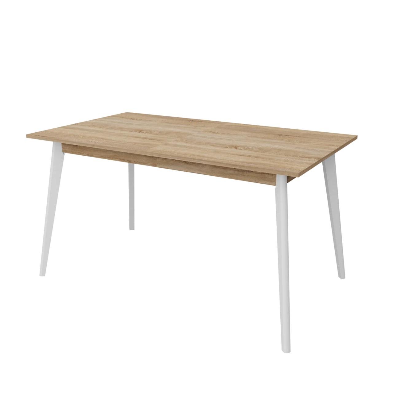 Стол обеденный прямоугольный Неман Бон раскладной массив дерева/ДСП 1180х680 мм Белый/Дуб сонома (47414) Стол обеденный прямоугольный Неман Бон раскладной массив дерева/ДСП 1180х680 мм Белый/Дуб сонома (47414)