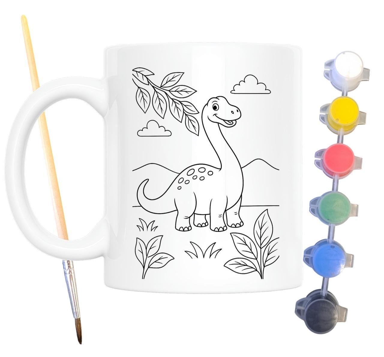 Набор для творчества кружка раскраска Динозавр Диплодок 330 мл Белый (КР0156)