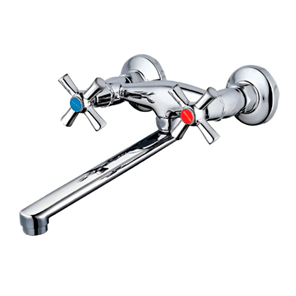 Смеситель для кухни MIXXUS TMK12-827 двухвентильный настенный Хром (OL-MI6470)