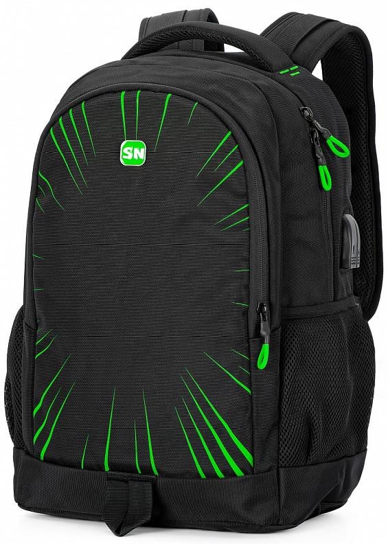 Рюкзак для подростка SkyName ортопедический с портом USB Черный (90-131 (G))