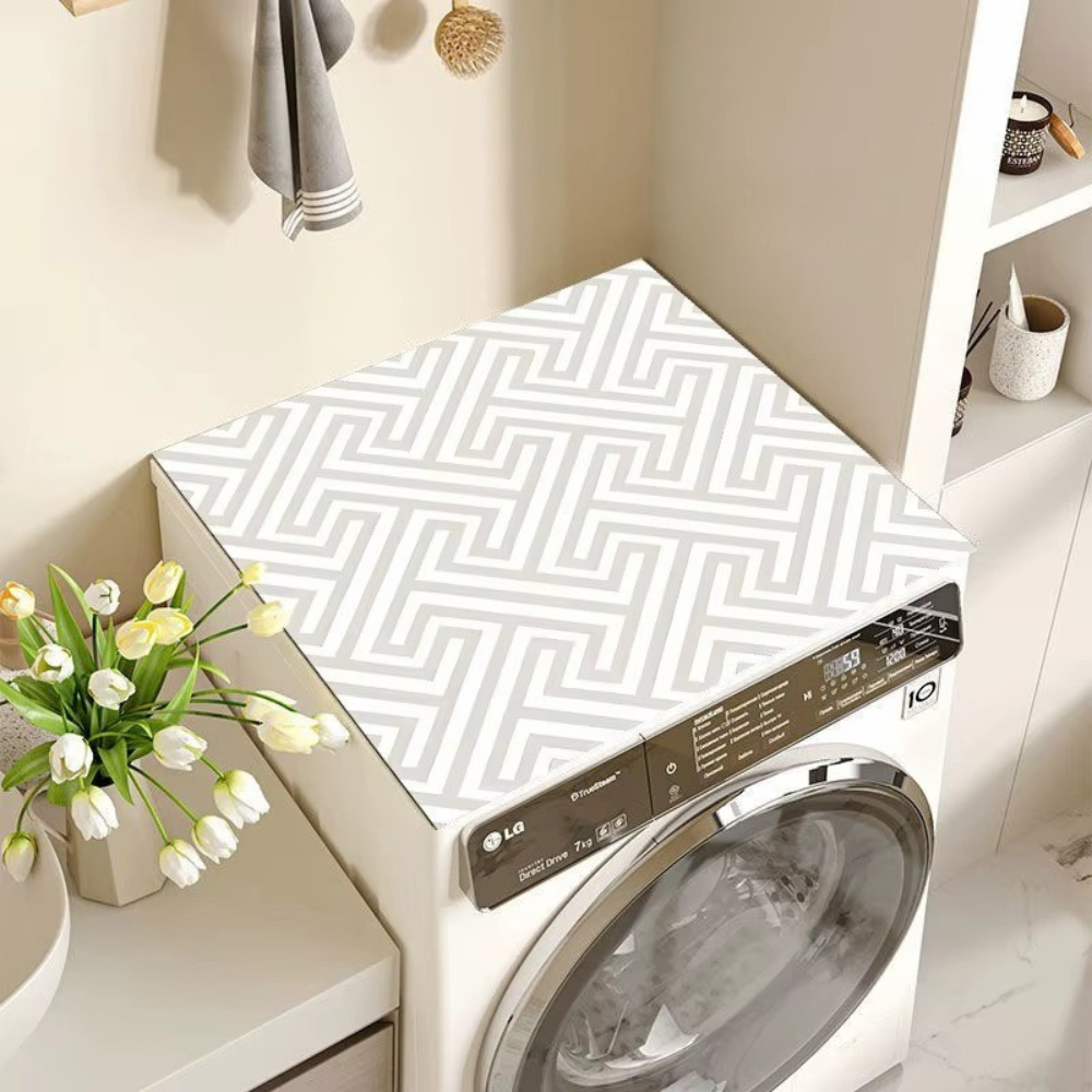 Килимок на пральну машину Лабіринт захисний вологопоглинаючий гумовий пилозахисний квадратний 60х60 см Білий - фото 1 Килимок на пральну машину Лабіринт захисний вологопоглинаючий гумовий пилозахисний квадратний 60х60 см Білий - фото 1