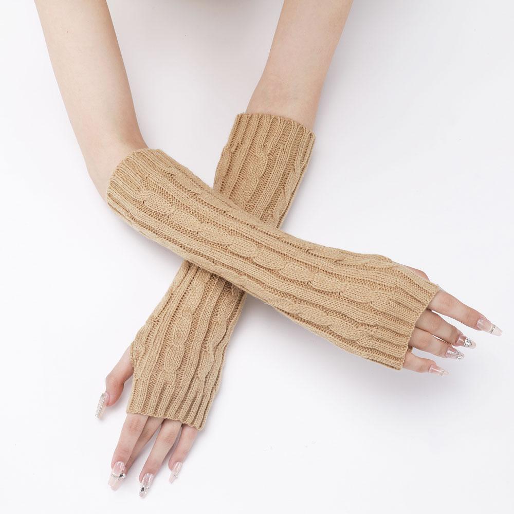 Митенки вязаные без пальцев One size Бежевый (2577) - фото 2 Митенки вязаные без пальцев One size Бежевый (2577) - фото 2