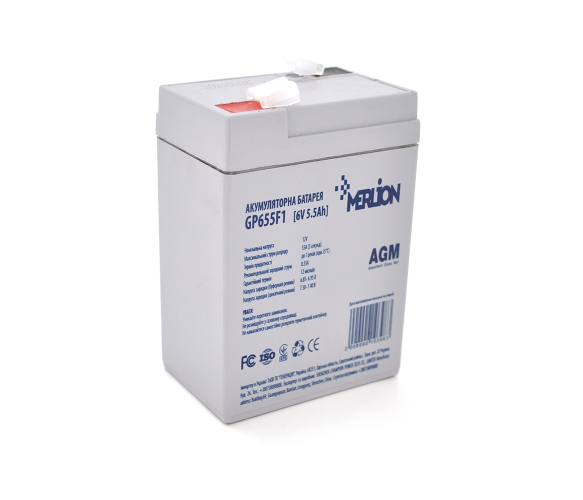 Аккумуляторная батарея для систем резервного питания Merlion GP655F1 6V 5,5 Ah White (26816080)