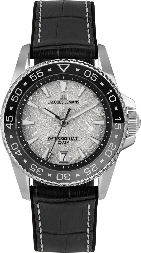 Наручные часы мужские Jacques Lemans Liverpool Diver 1-2205E со стальным корпусом WR 200 м и серебристым циферблатом Наручные часы мужские Jacques Lemans Liverpool Diver 1-2205E со стальным корпусом WR 200 м и серебристым циферблатом