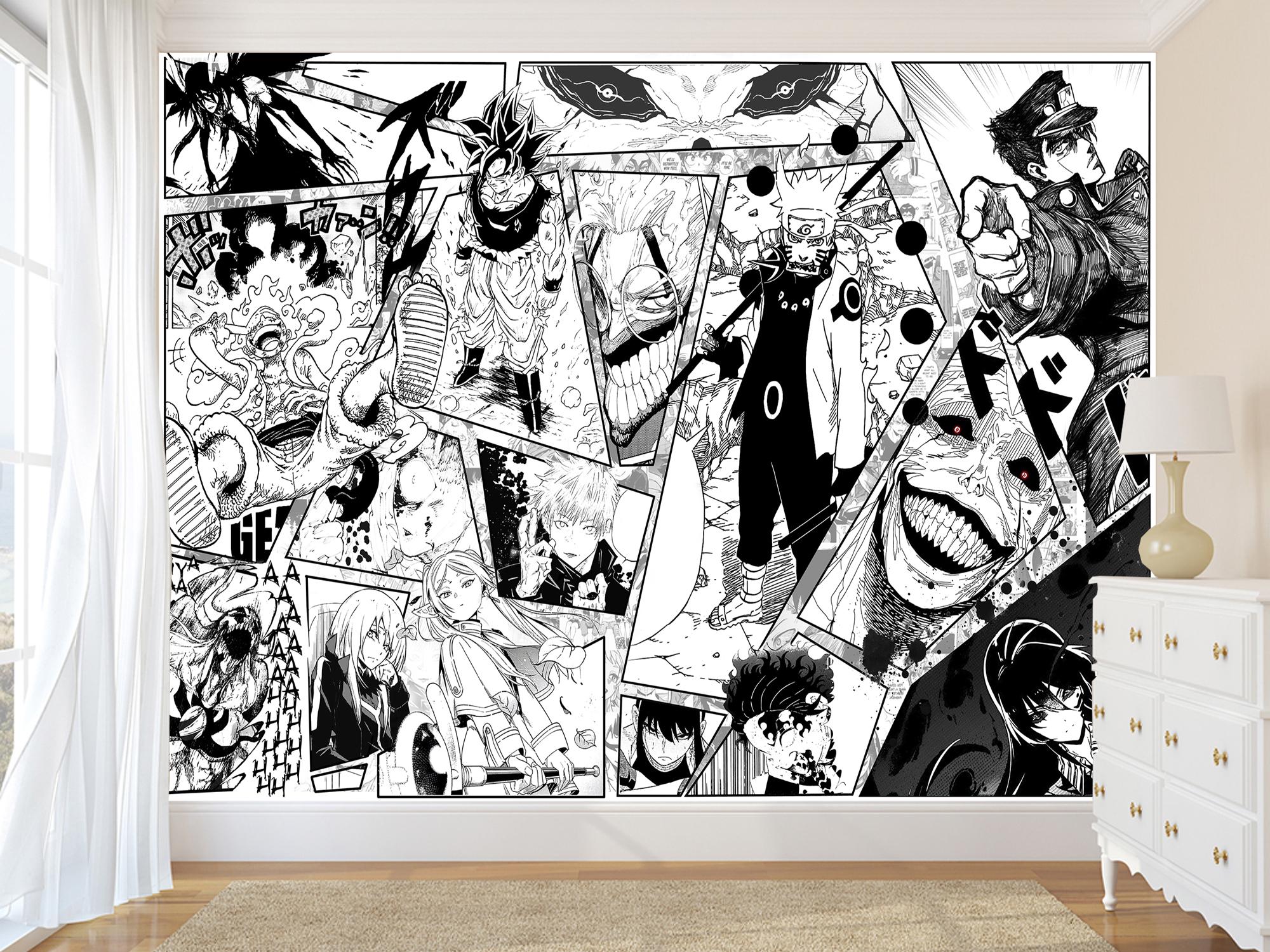 Фотошпалери флізелінові Upstream Чорно-білий колаж з персонажами Аніме/Манг 285х190 см (S5OTR-090/4) - фото 8 Фотошпалери флізелінові Upstream Чорно-білий колаж з персонажами Аніме/Манг 285х190 см (S5OTR-090/4) - фото 8