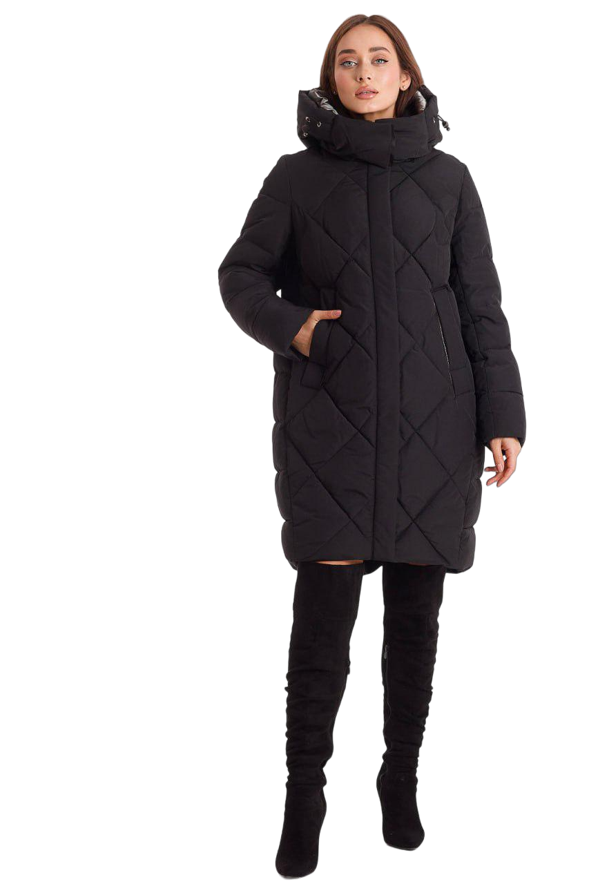 Пуховик кокон Armilise р. 48 Черный (397\48)