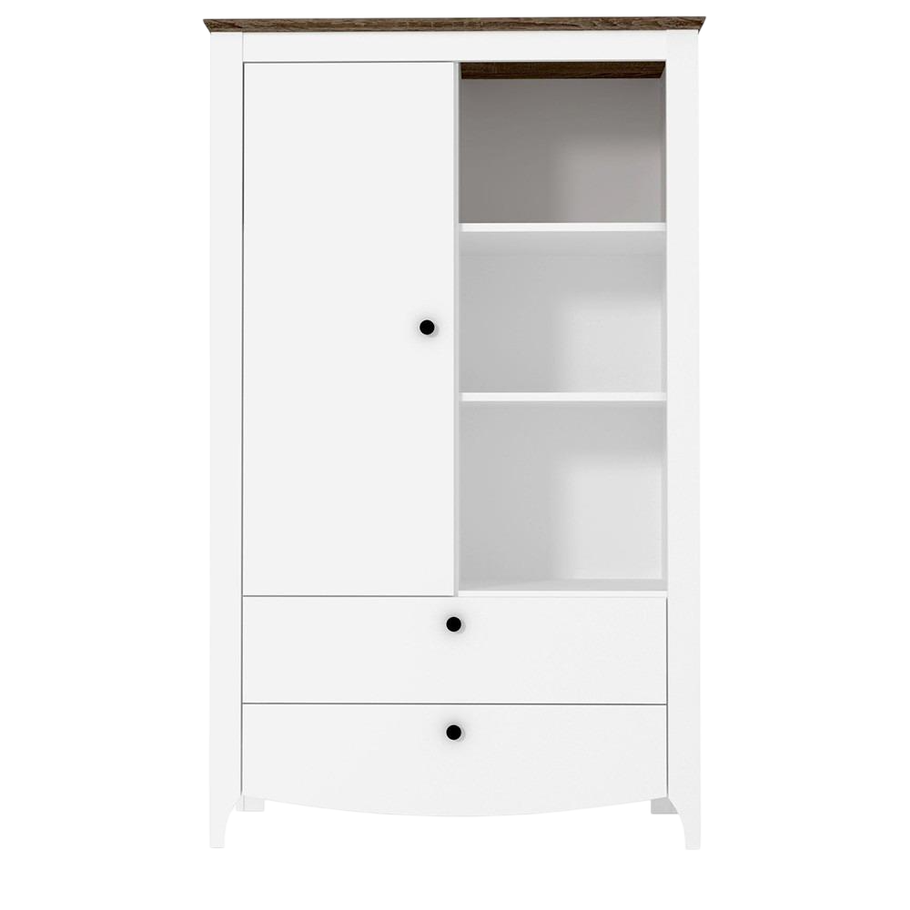 Тумба для книг Gerbor KOM1D2S Карина из ламинированной ДСП 960х450х1570 мм Нимфея альба/Дуб сонома трюфель (50382)