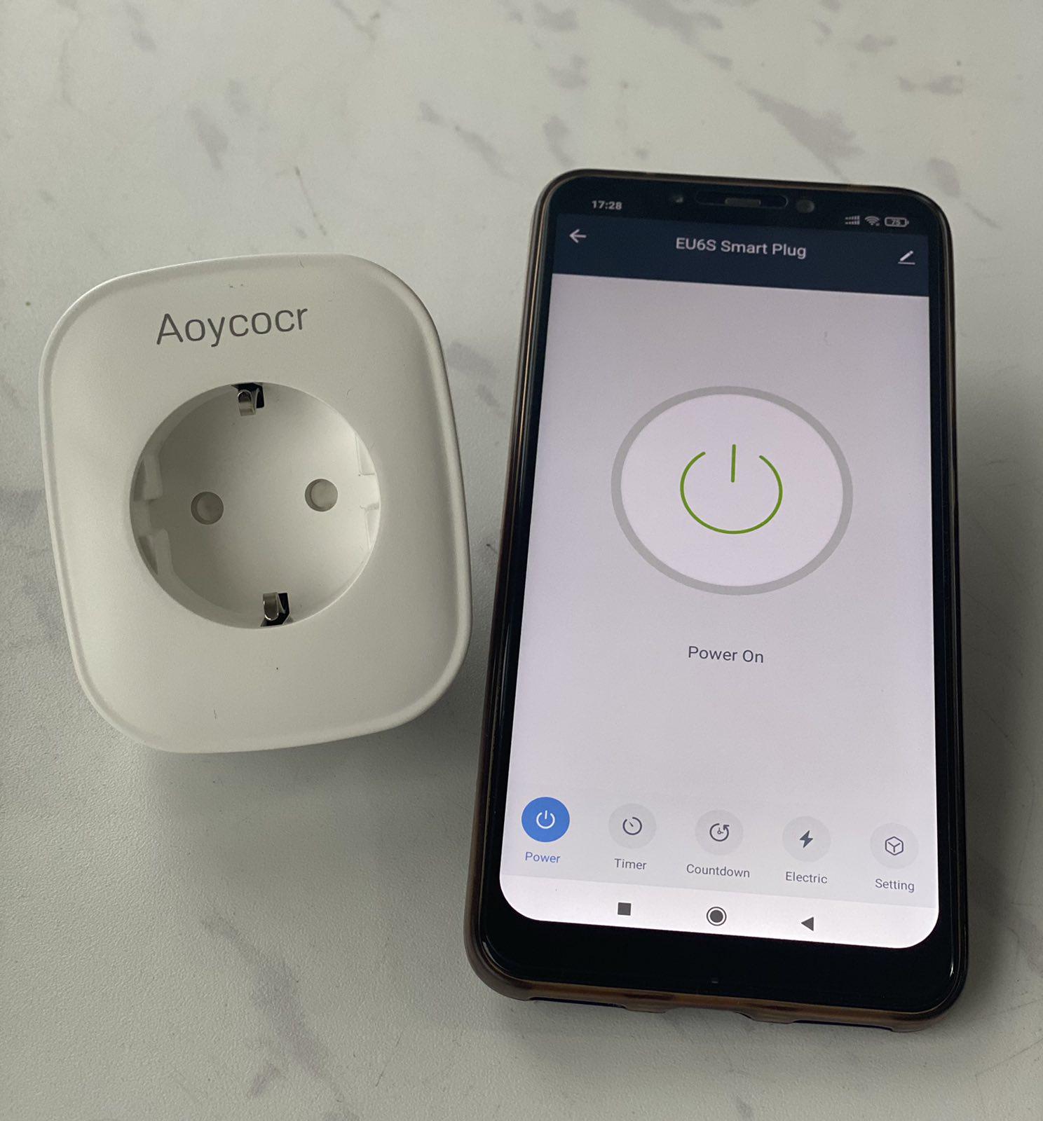 Розумна розетка Aoycocr EU6S Wi-Fi Smart Plug 10A 2300 Вт з дистанційним управлінням Білий (1344) - фото 2