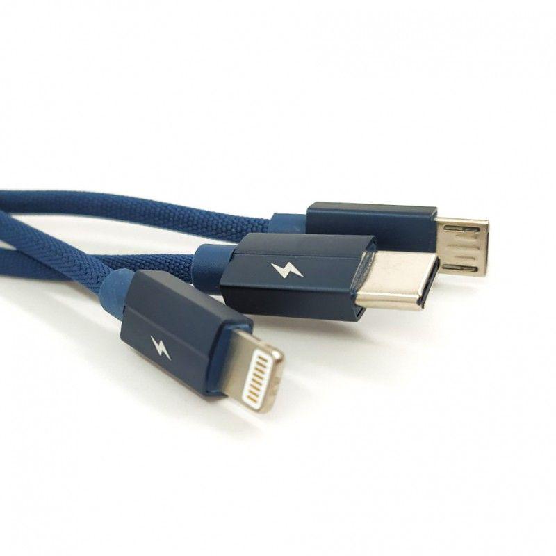 Кабель универсальный Remax 094 USB 3в1 Type-C/Lightning/Micro (11007) - фото 1