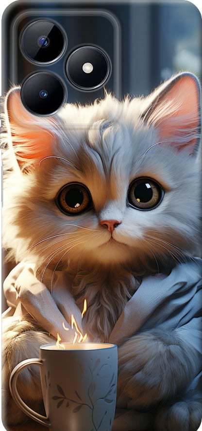 Чехол на Realme C51 White cat (5646u-3467-42517) Чехол на Realme C51 White cat (5646u-3467-42517)