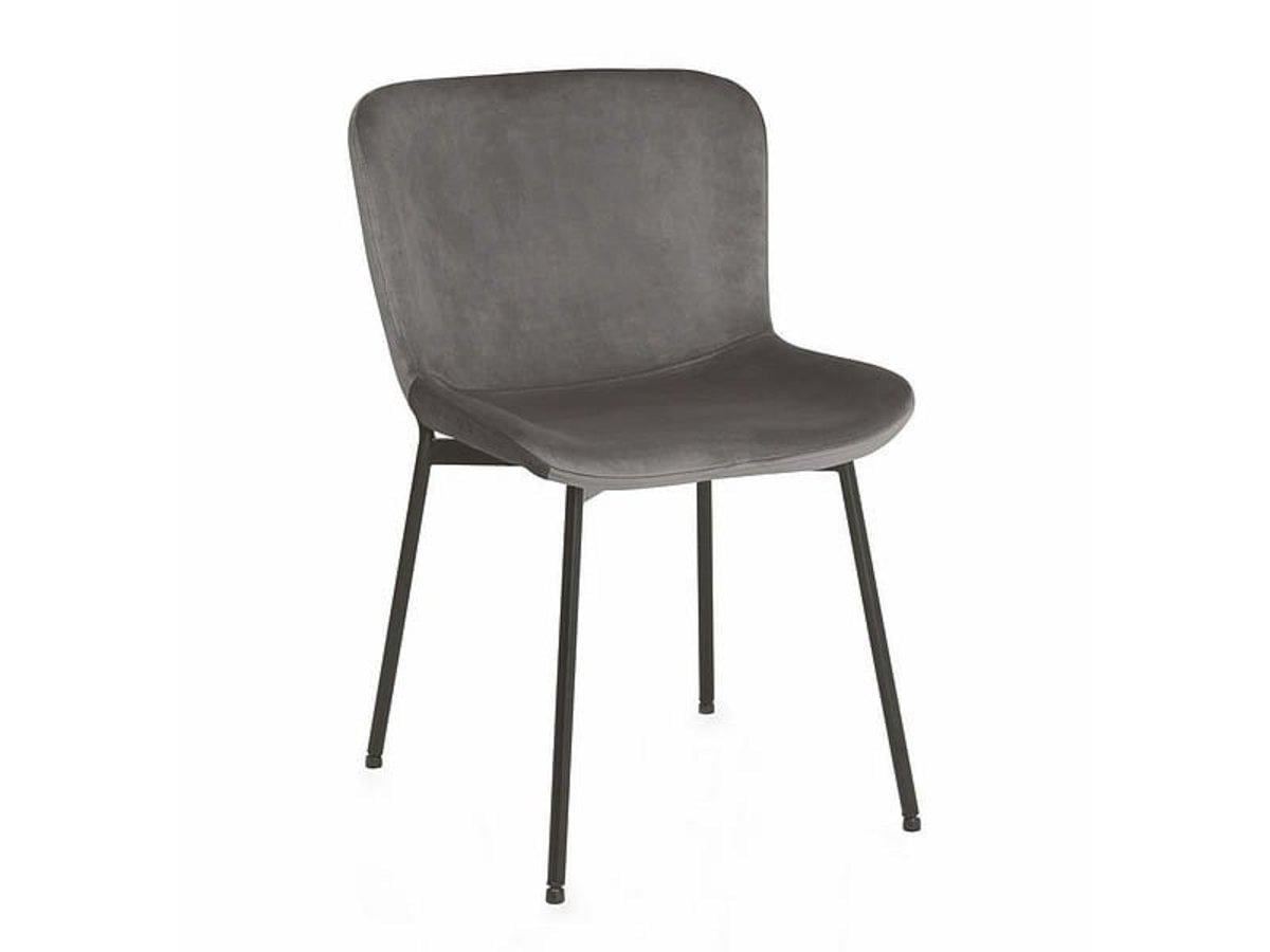 Стул Intarsio COLBY VELVET BL.14 Черный каркас/Серый