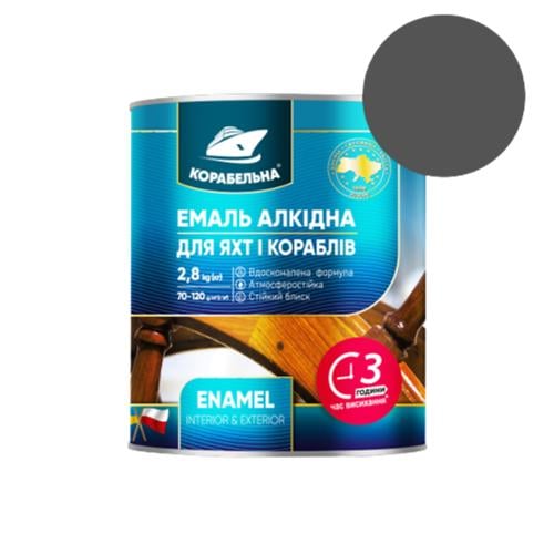 Емаль алкідна для яхт і кораблів Rolax 2,8 кг Темно-сірий (2687630172)