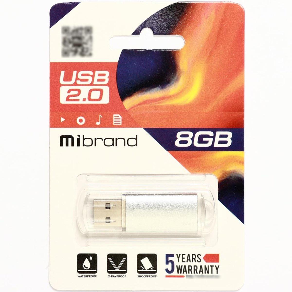 Flash Mibrand USB 2.0 Cougar 8Gb Silver (29caa1-15532) - фото 2