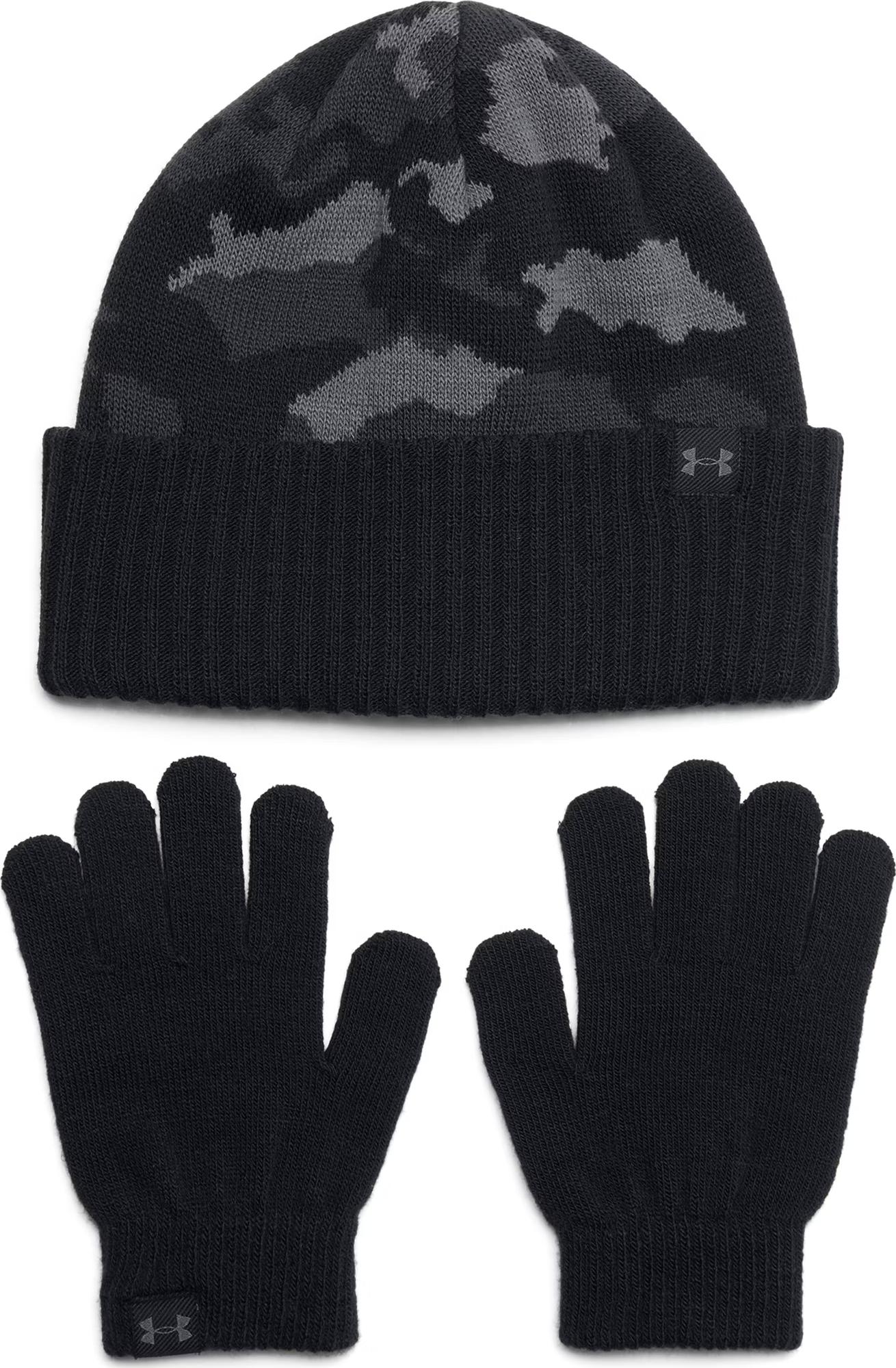 Набор аксессуаров зимний детский Under Armour BEANIE/GLOVE COMBO Черно-серый камуфляж (1386641-001)