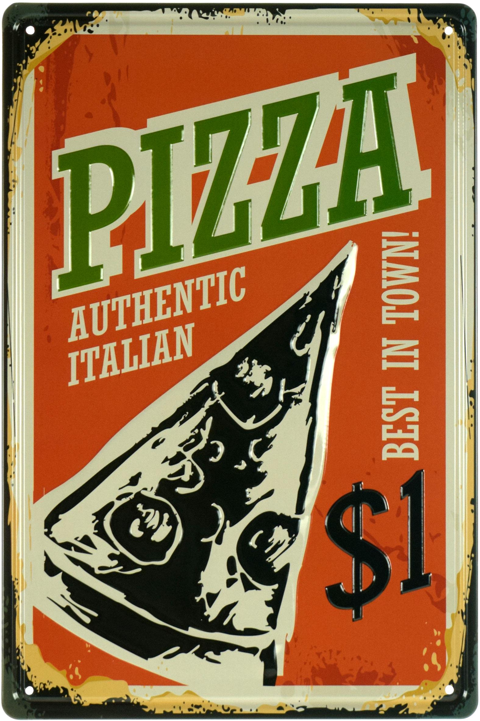 Табличка металева Справжня Італійська Піца/Pizza Authentic Italian 20x30 см