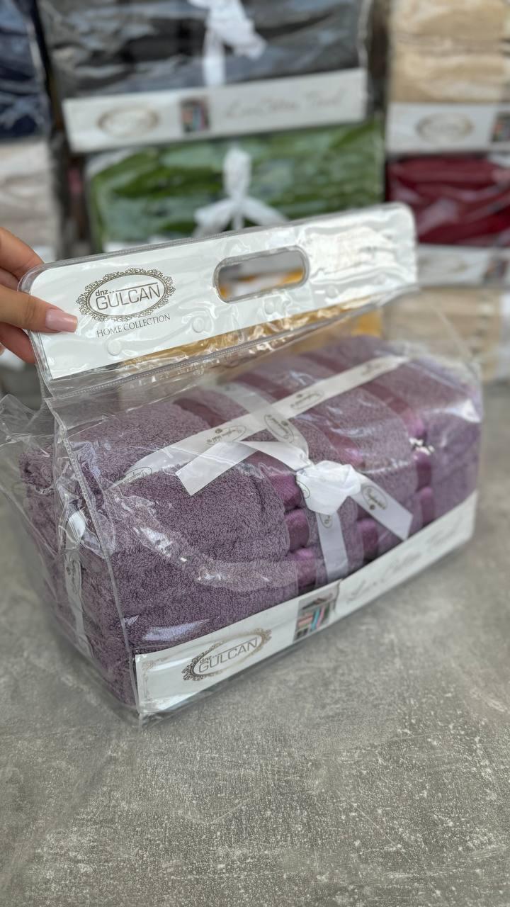 Набір махрових рушників 4 шт. 70х140/90х50 см Фіолетовий (2339098524) - фото 2