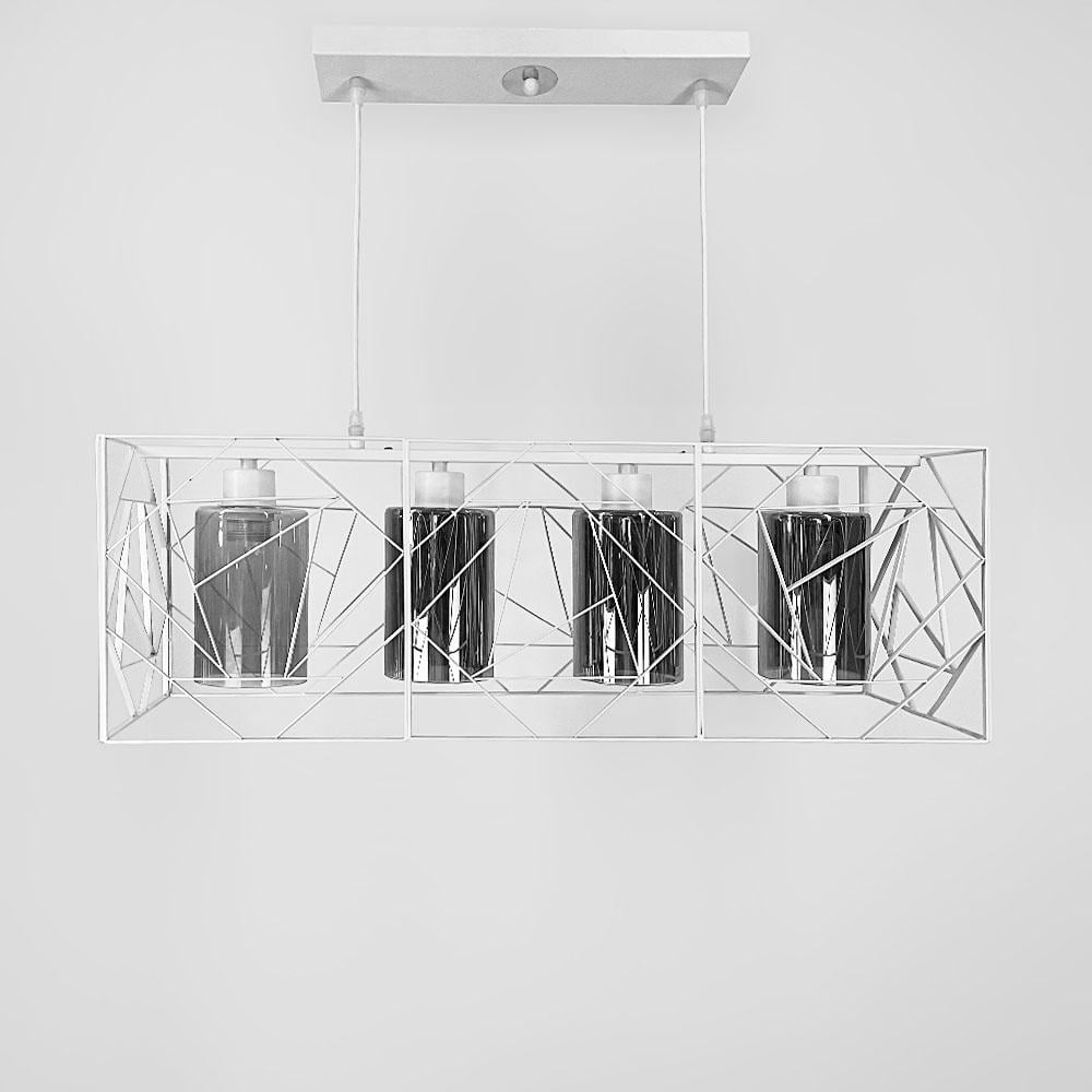 Светильник LineF лофт на 4 плафона Белый/Графитовый (12120/4 WT+GR)