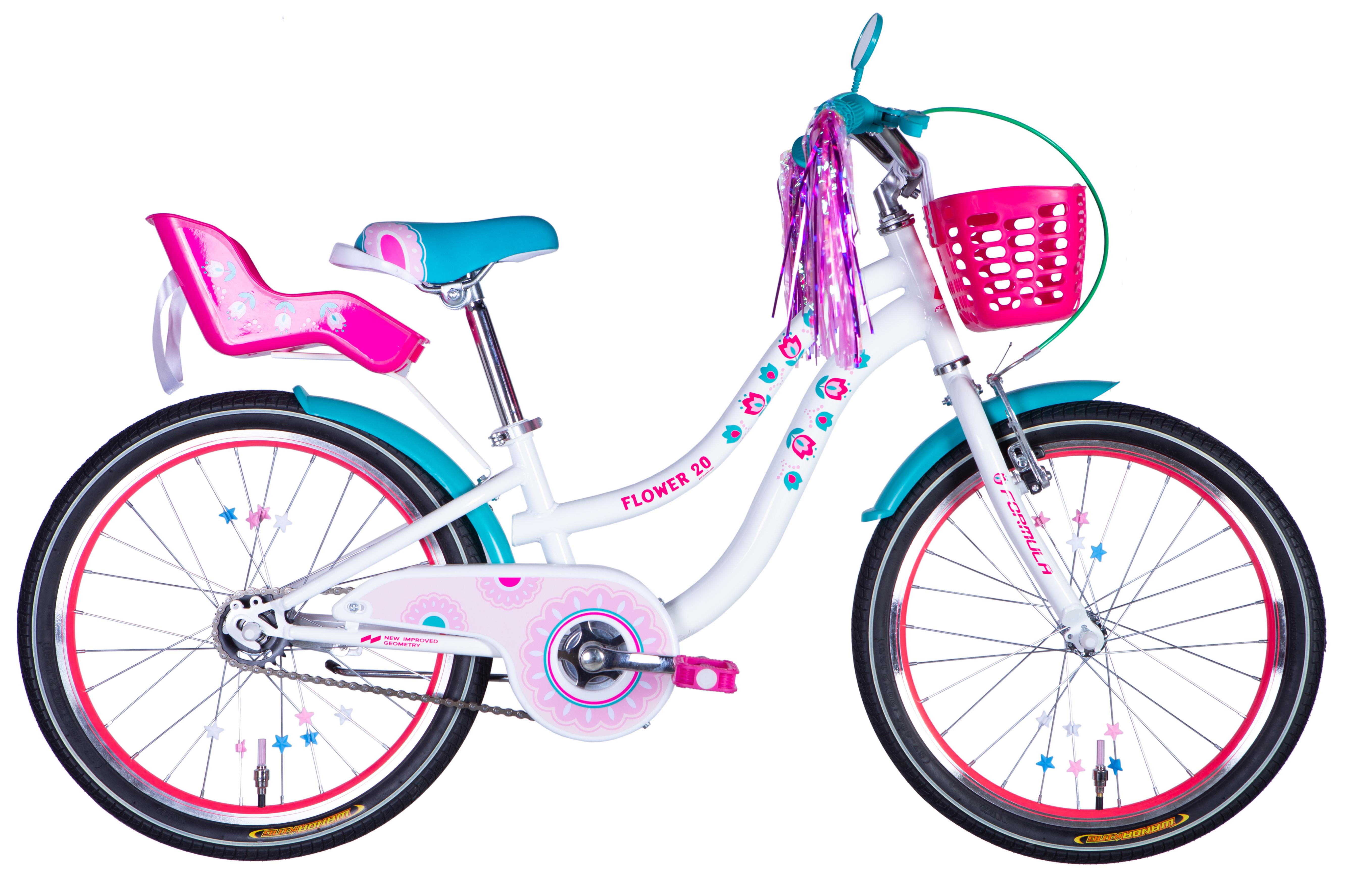 Велосипед ST 2025 20" Formula 2025 FLOWER PREMIUM BH рама 10" Белый с розовым/Бирюзовый (OPS-FRK-20-224) - фото 1 Велосипед ST 2025 20" Formula 2025 FLOWER PREMIUM BH рама 10" Белый с розовым/Бирюзовый (OPS-FRK-20-224) - фото 1