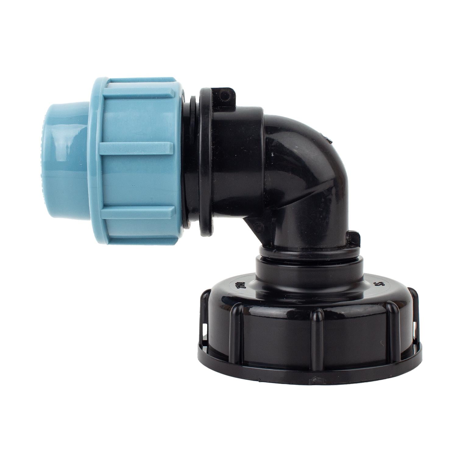 Угловой переходник из еврокуба S60х6 на ПНД трубу 25 мм