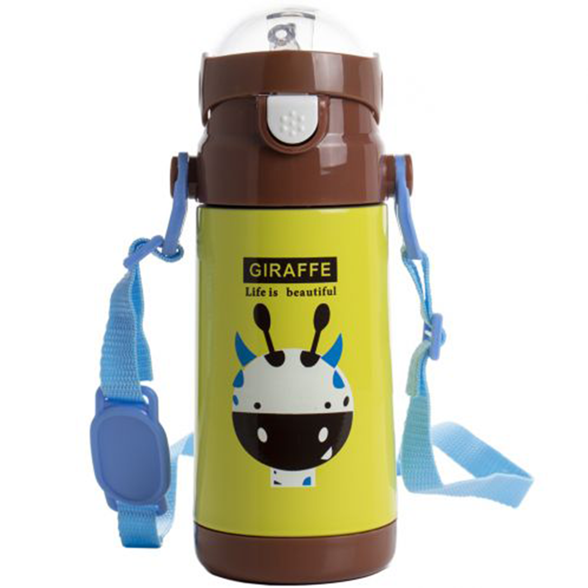 Термос-поилка детский с ремешком Stenson 350 мл Жирафенок (MMS-MT-2088)