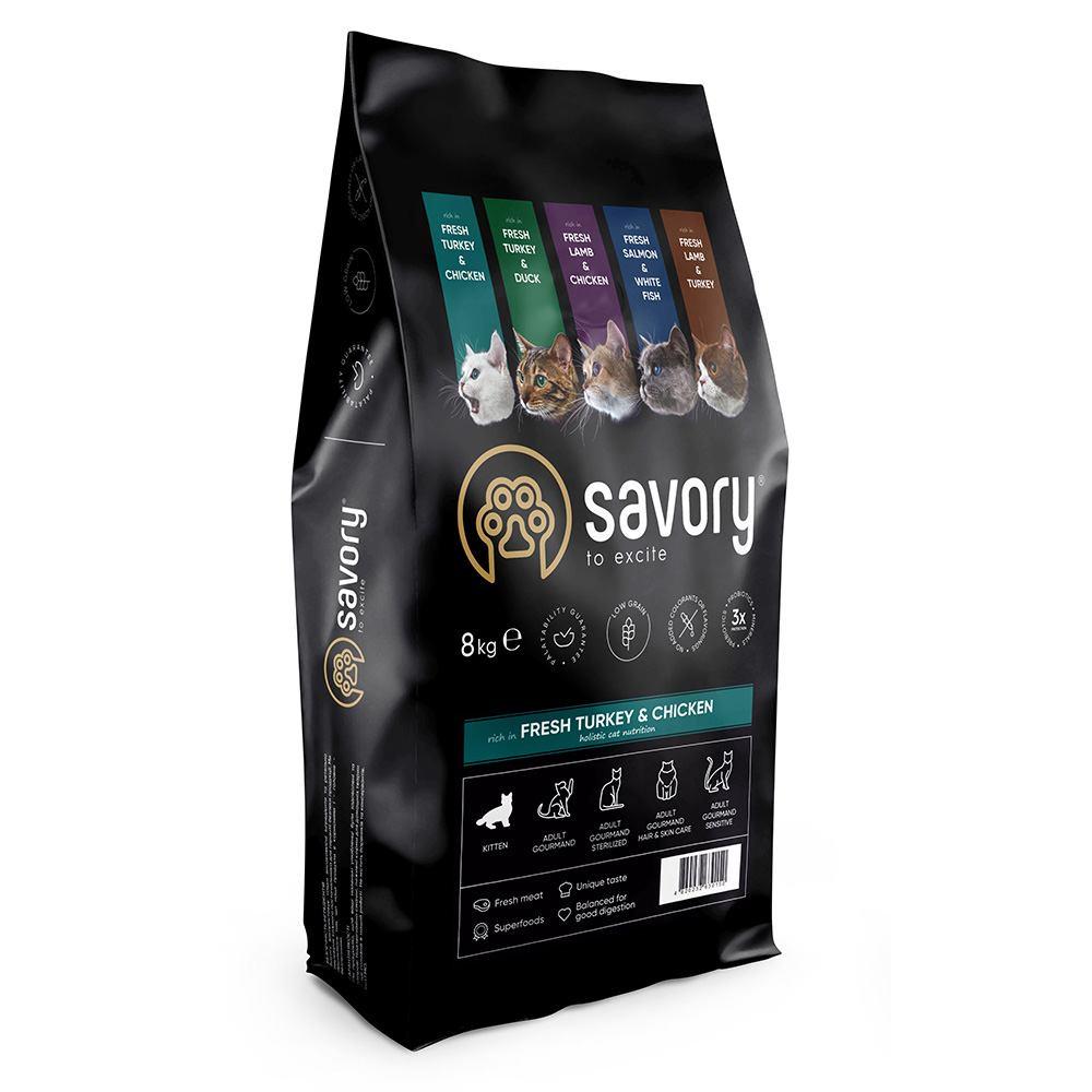 Корм сухий Savory для кошенят всіх порід зі свіжою індичкою та куркою 8 кг (30150) - фото 1 Корм сухий Savory для кошенят всіх порід зі свіжою індичкою та куркою 8 кг (30150) - фото 1