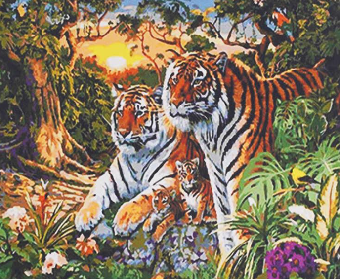 Картина за номерами TK Group 31893 30 Родина тигрів 30х40 см (121737)