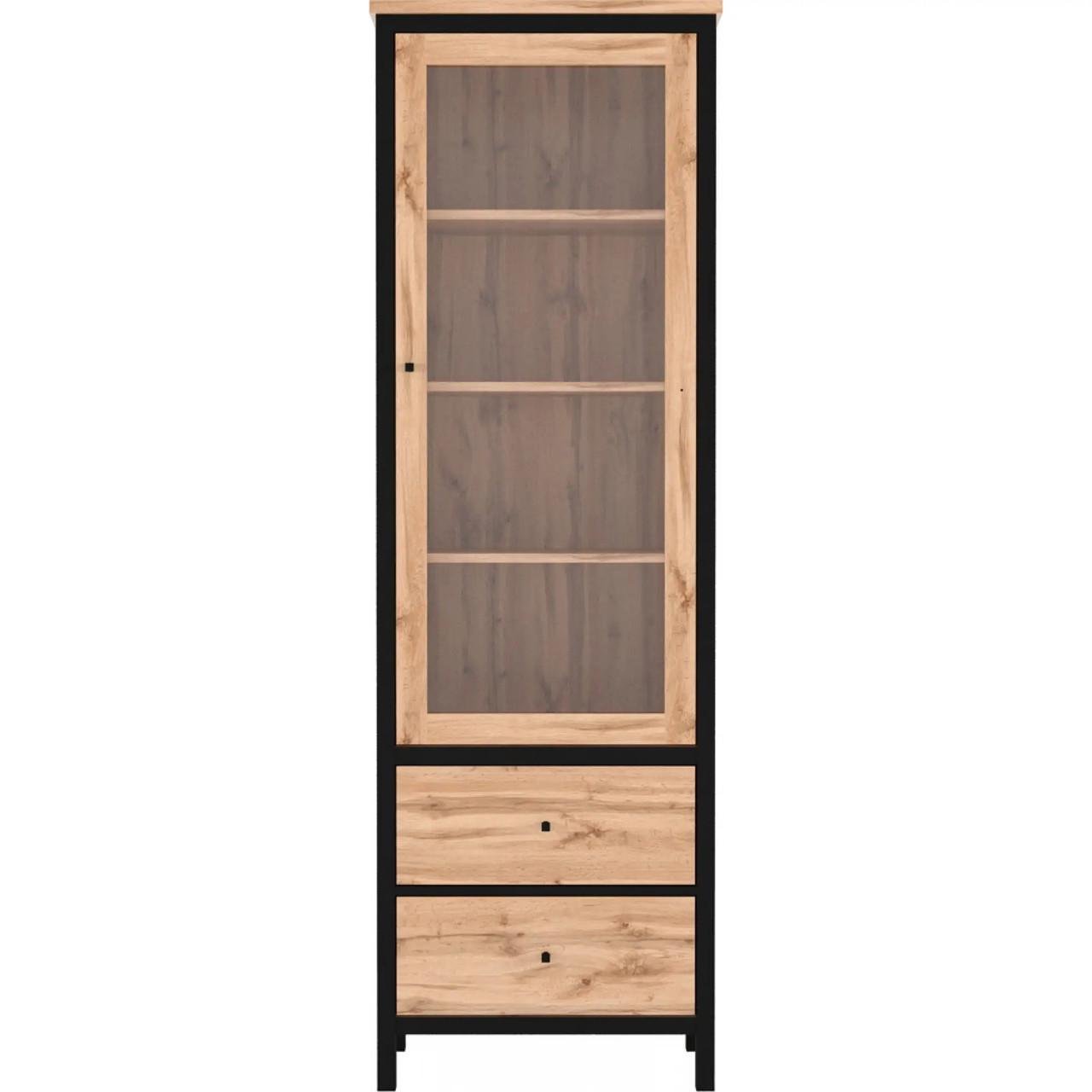 Пенал-вітрина Гербор Чос REG1W2S Дуб Тахо/Чорний (GRB-1076)