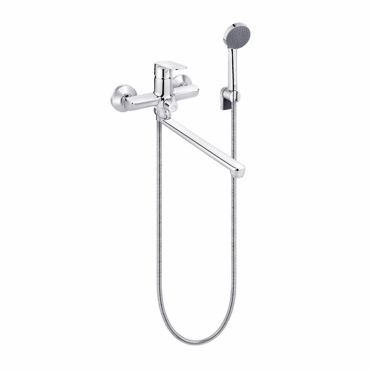 Смеситель для ванны Perla Alex длинный гусак с аксессуарами (PBZ6109)