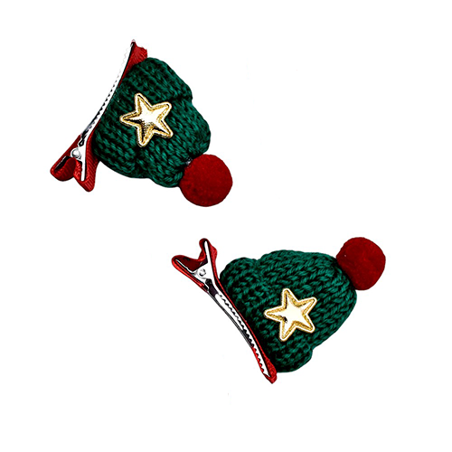 Новорічний набір шпильок для волосся Stenson New Year's 2 шт. Green (M48303)