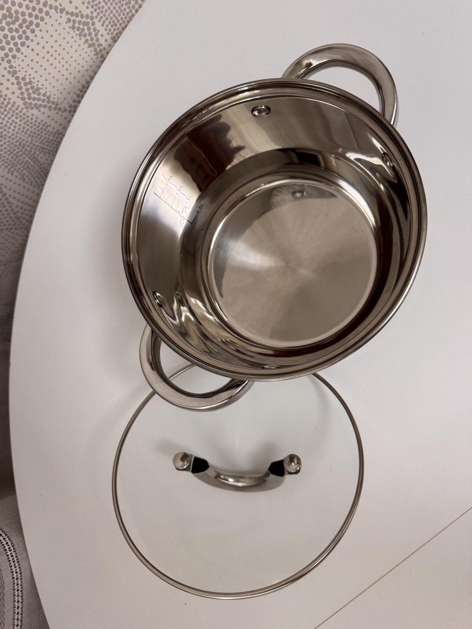 Каструля A-Plus 2185 з нержавіючої сталі 9-шарове дно 2,9 л Ø 18х11,5 см (AWN-00037) - фото 2