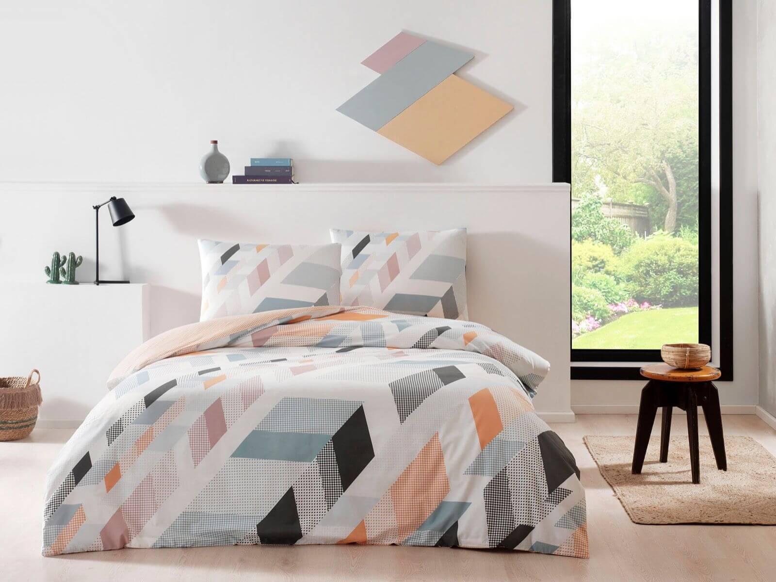 Комплект постельного белья Tac Denver mint ранфорс евро на резинке (2000022283826)