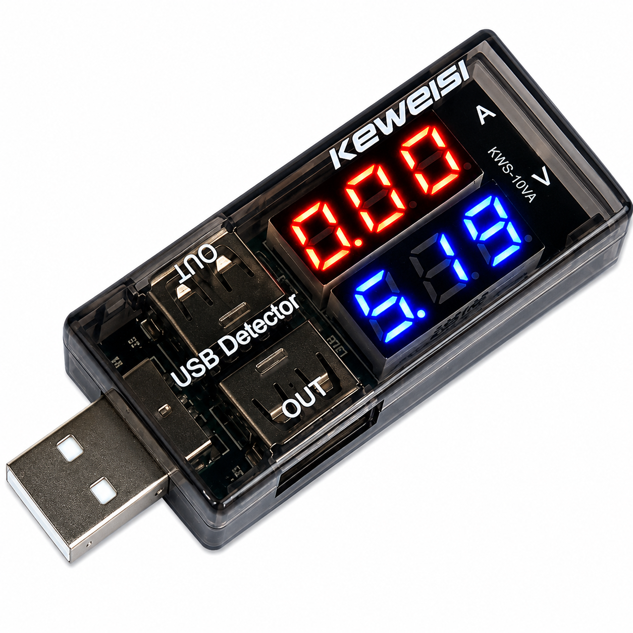 USB-тестер KEWEISI KWS-10VA вольтметр-амперметр (35225607)