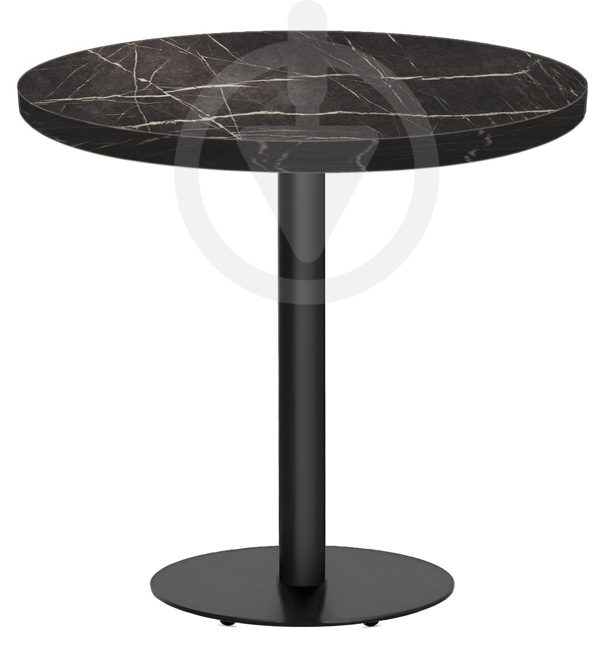 Стол кухонный круглый MebliRoMax Round 70 см Loft Пьетра Гриджио/Черный