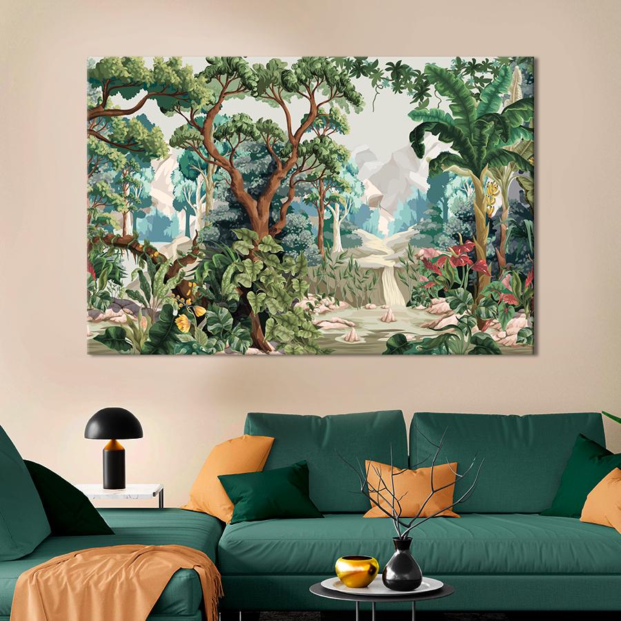 Картина на полотні Джунглі та гори 80x54 см (V471-1_L)