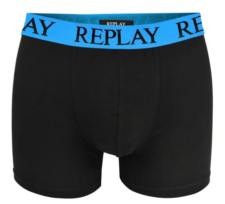 Труси боксери чоловічі анатомічні Replay 2 шт. L Чорний/Насичений-Синій (102576870) - фото 5