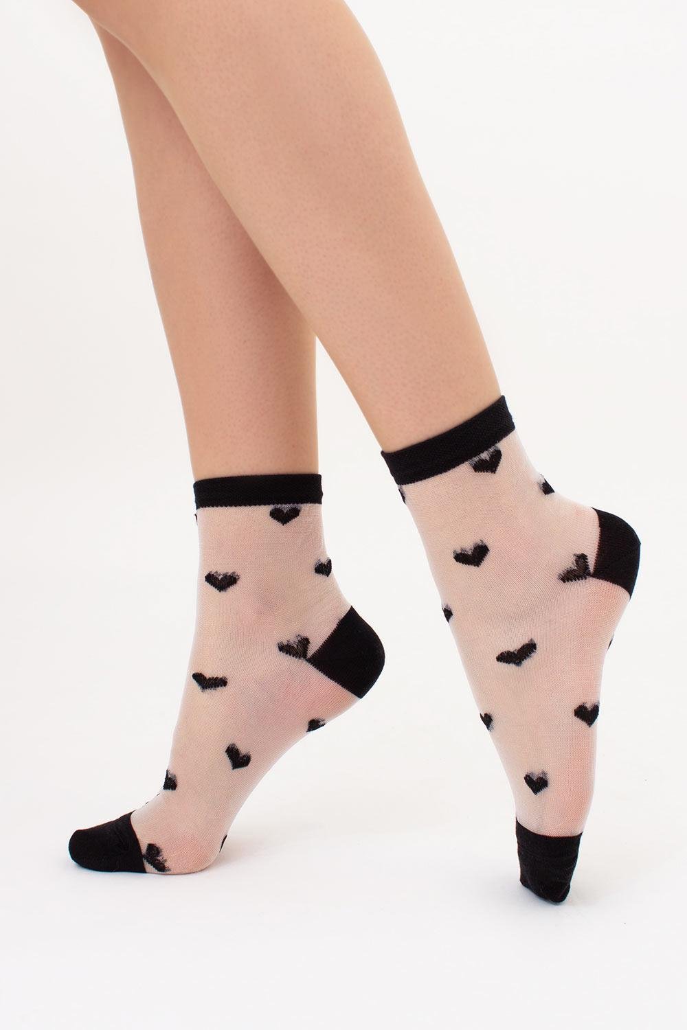 Шкарпетки жіночі з візерунком серця Giulia WS2 CRISTAL 074 р. 39/40 Black (30668237)