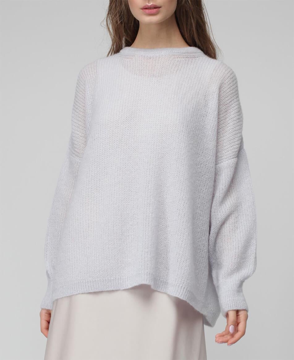 Джемпер oversize з мохеру жіночий MISS SECRET перламутровий S-M