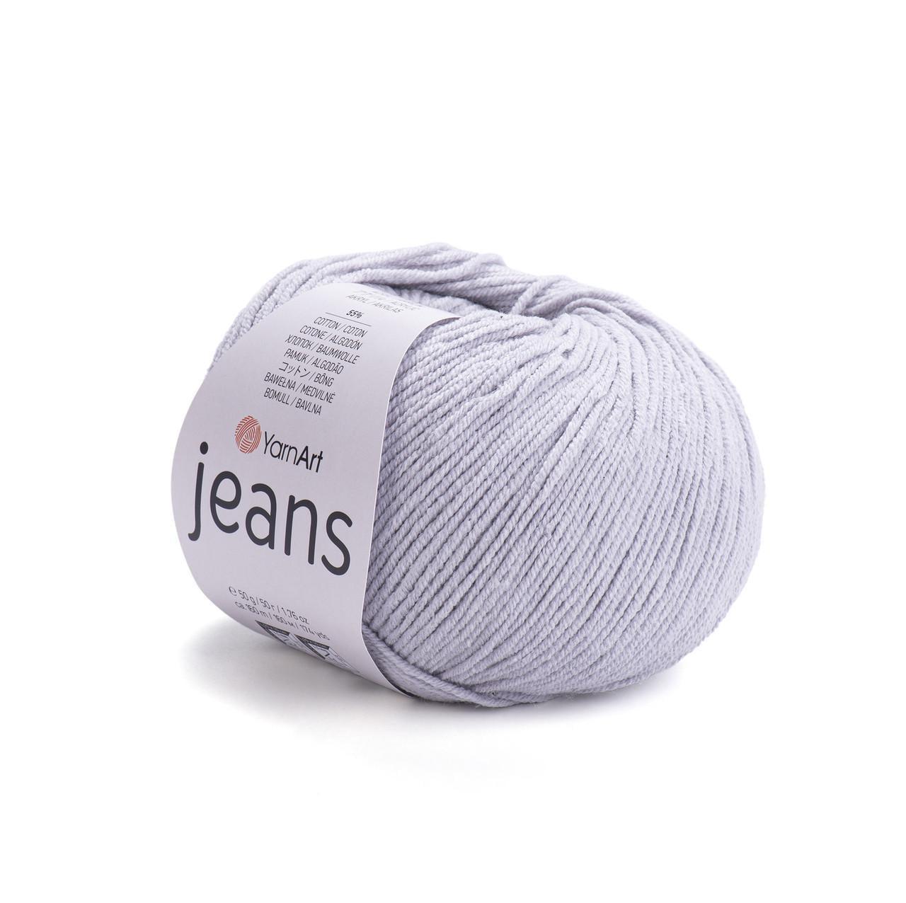Пряжа для в'язання YarnArt Jeans 50 г 160 м Бузково-сірий №80 (2809381133)