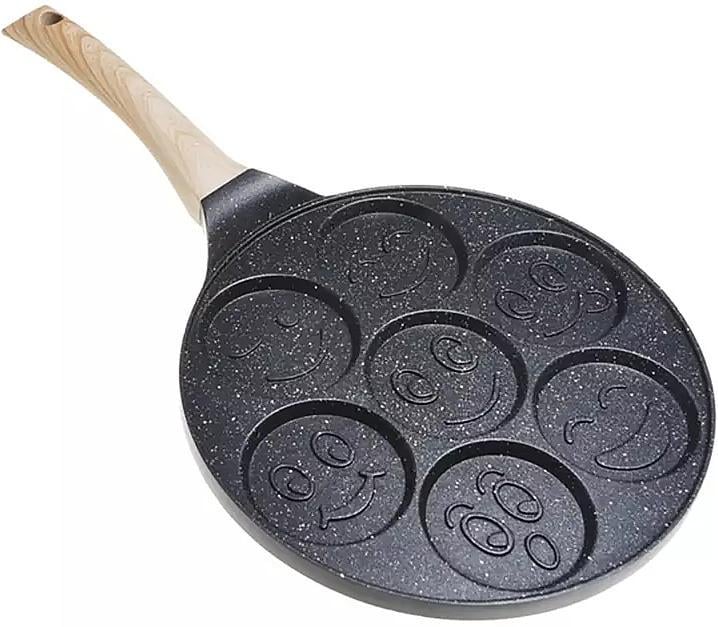 Сковорода индукционная Kamille Улыбка Ø26 см для оладий Marble Black