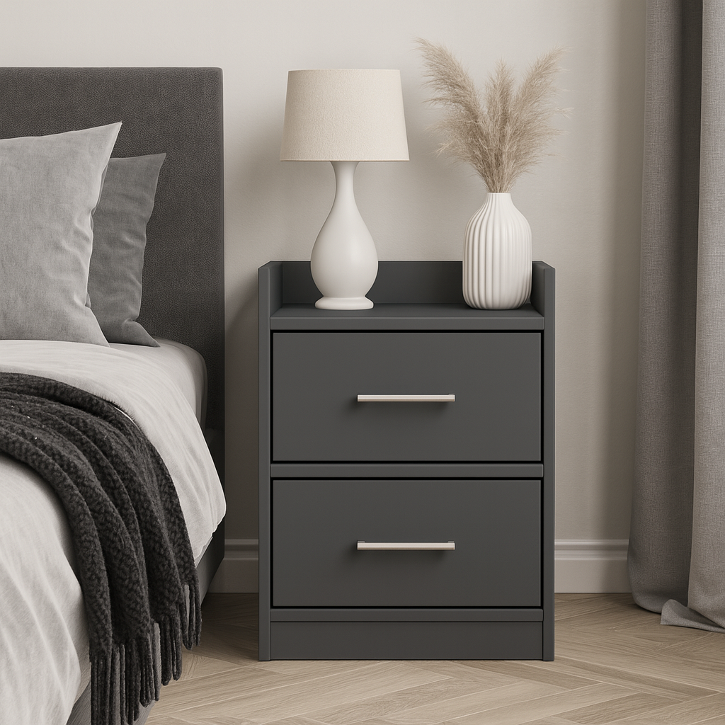 Тумба прикроватная ТП6 SENAM 500х380х350 мм ДСП Серый Графит - фото 1 Тумба прикроватная ТП6 SENAM 500х380х350 мм ДСП Серый Графит - фото 1