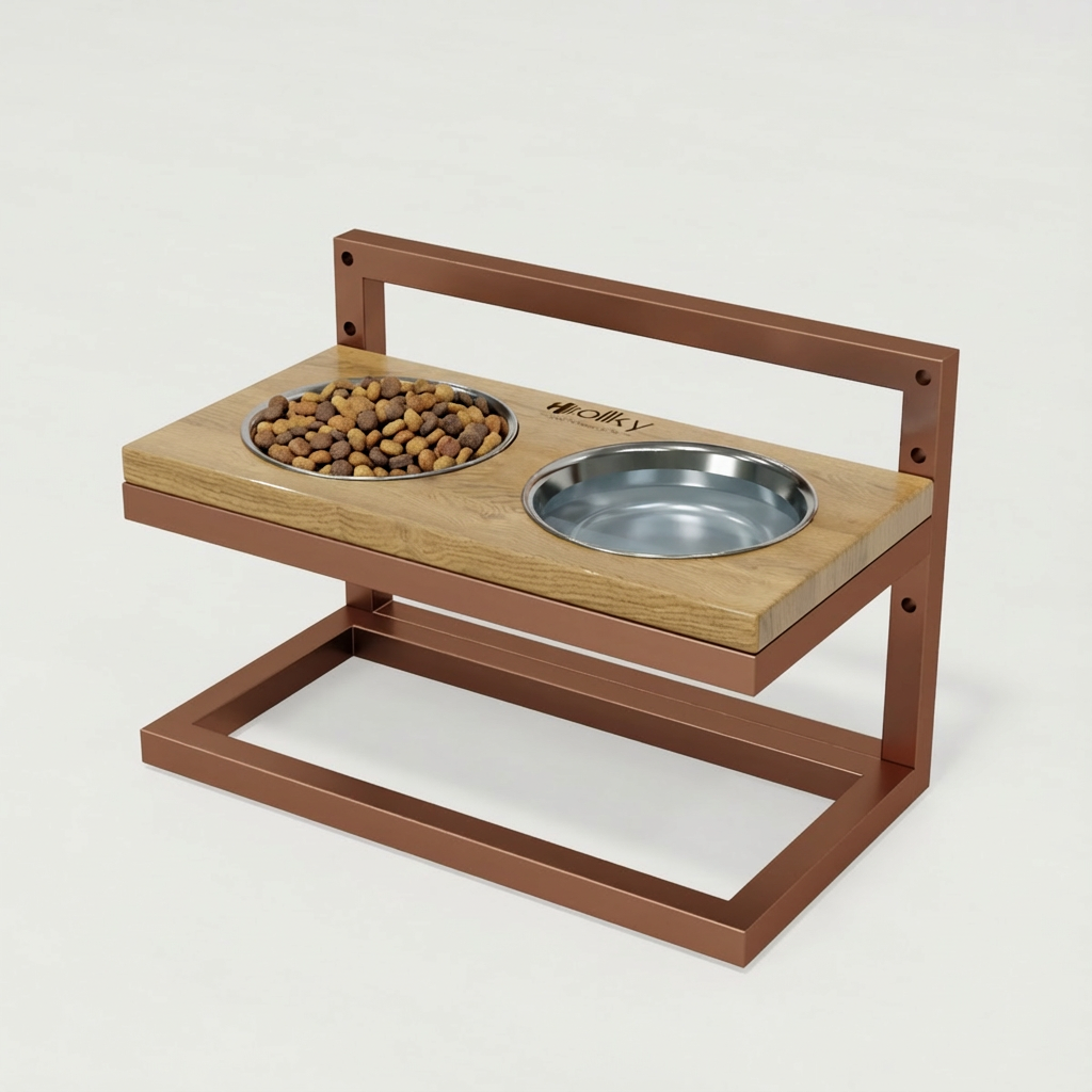 Миски на регулируемой подставке для маленьких собак Hollky Flex S 2х0,45 л (FS-422523-GLNT) - фото 2 Миски на регулируемой подставке для маленьких собак Hollky Flex S 2х0,45 л (FS-422523-GLNT) - фото 2